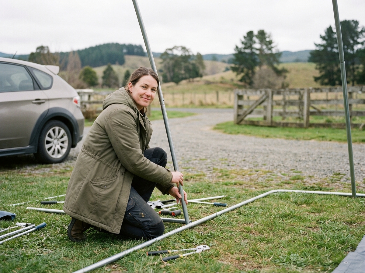 Femme en plein montage d