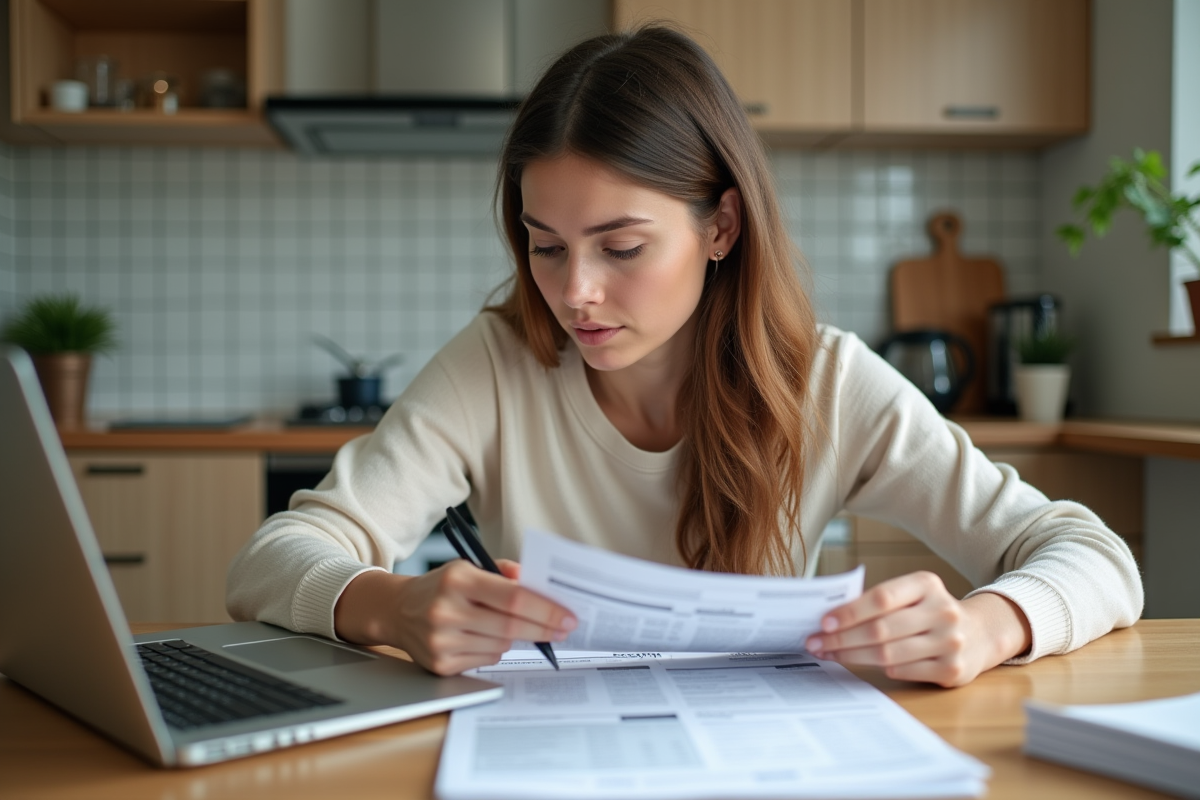 Jeune femme déclarant ses travaux de renovation intérieure
