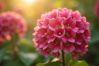 Fleurs de kalmia en gros plan dans un jardin ensoleille